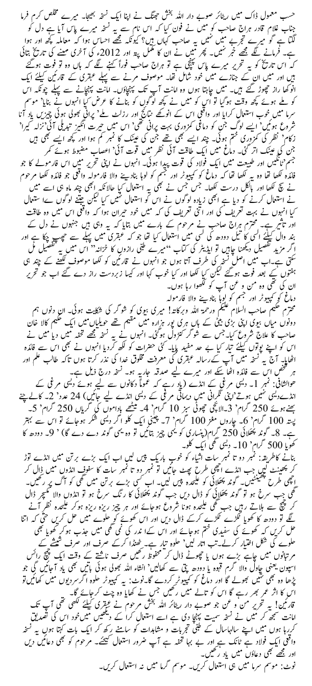 Dimagh Ko Computer Our Jisam Ko Loha Banane Ka Aik Anokha Raaz | Hakim Tariq Chugtai | Daily Urdu Columns